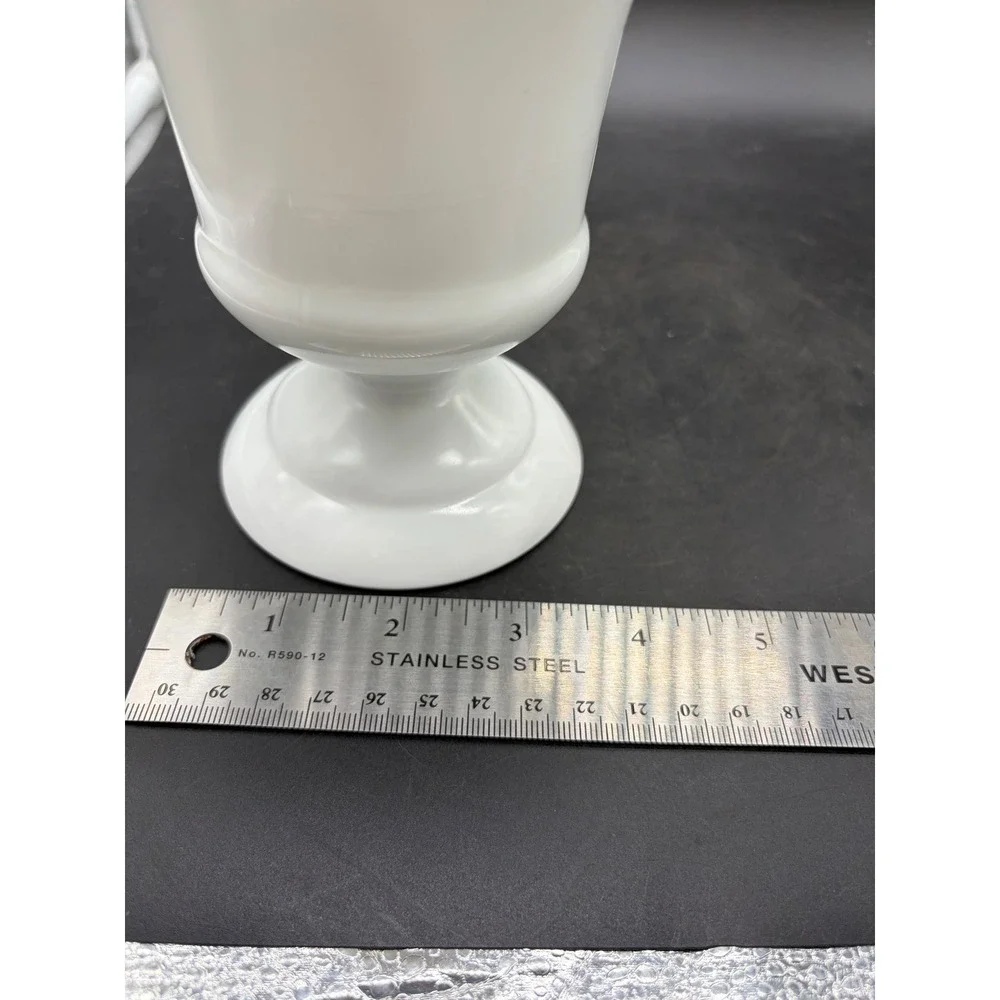 Vintage Milk Glass Pedestal Vase White Footed Urn Flared Rim 6.25 Inch